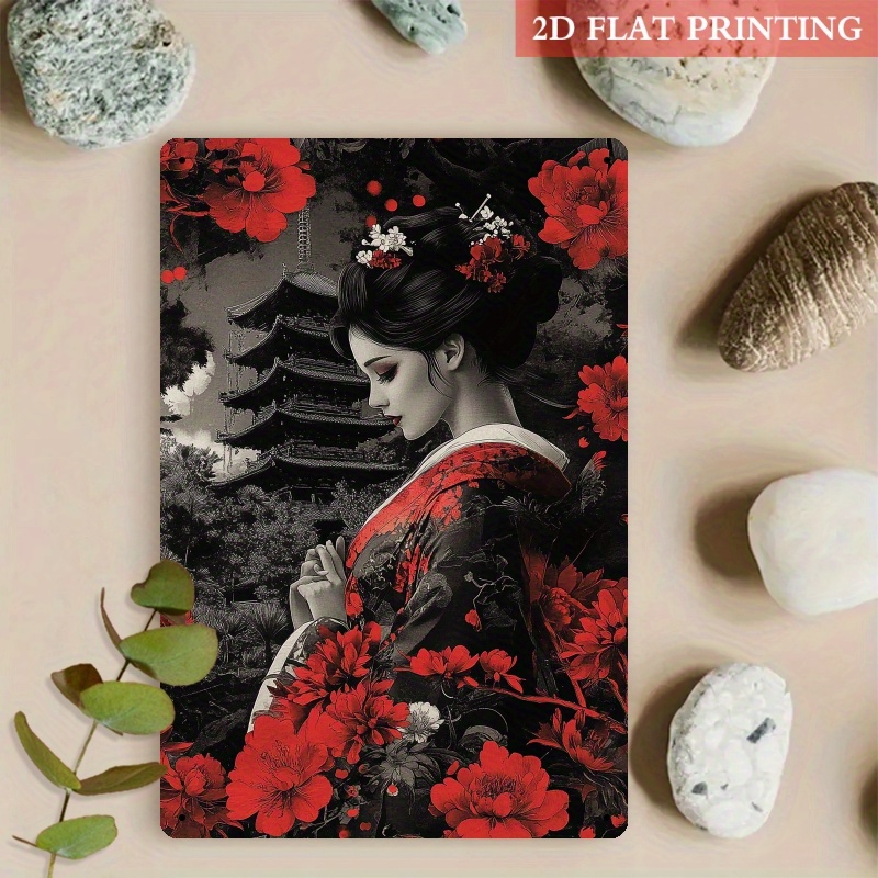 Home Decor Japanese - Japanese Geisha Metal Wall Art -