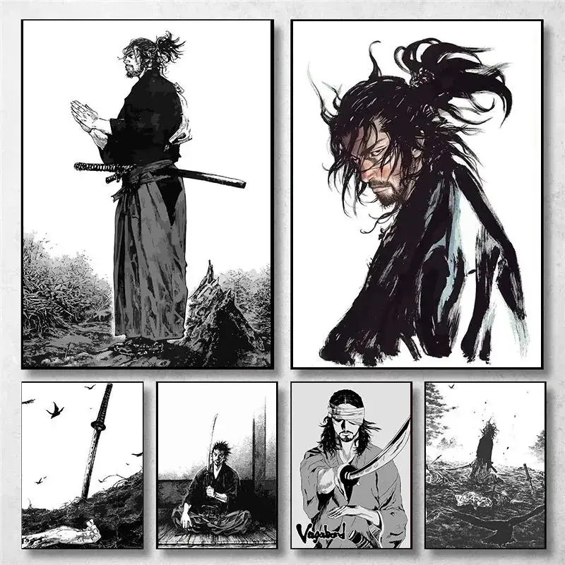 Home Decor Japanese - Vintage Japanese Anime Wall Art Miyamoto