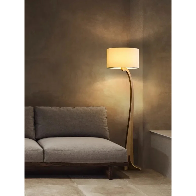 Home Decor Fabric - Modern Wooden Floor Lamp Home Decor