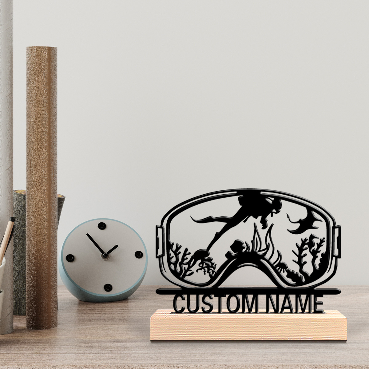 Home Decor Kolkata - 1pc Cute Personalized Custom Diving Wooden