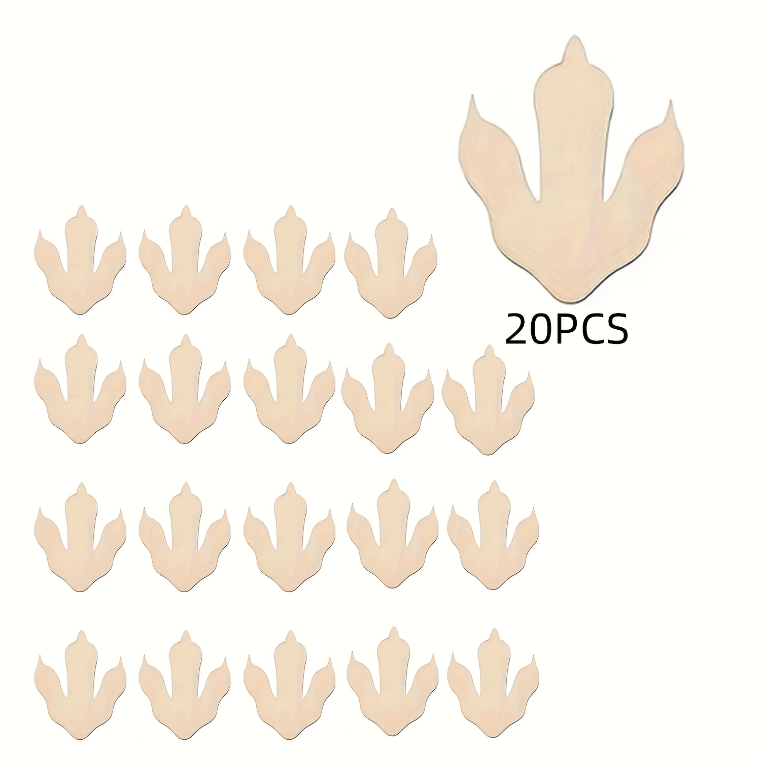 Home Decor Scrap - 10/20 Pieces Wooden Dinosaur Footprints, 3.5x3.5