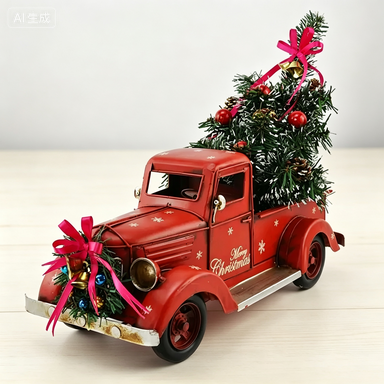 Home Decor Handicraft - FY Vintage Red Christmas Truck Model