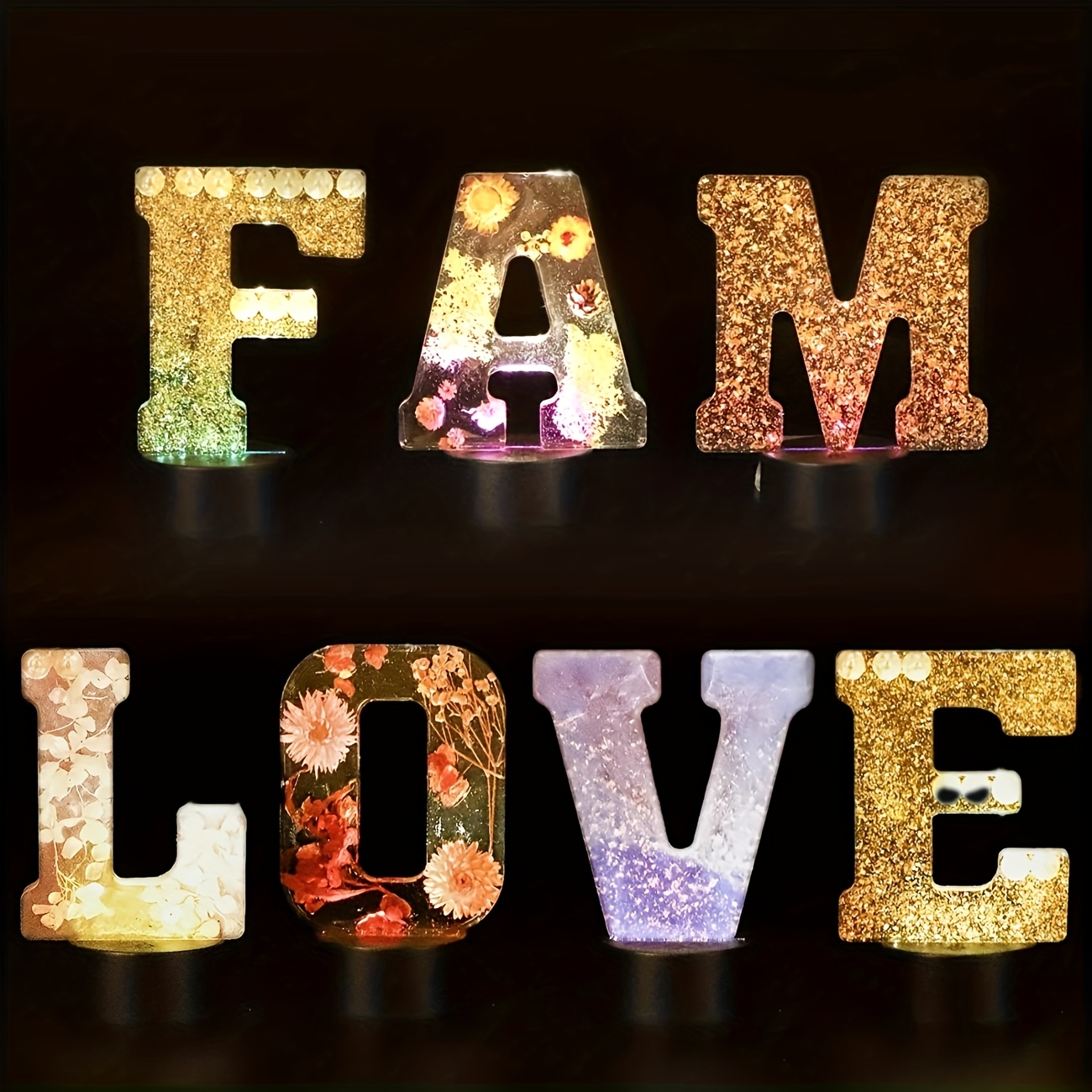 Home Decor Handicraft - 7-Inch Large Letter Resin Mold, 3D