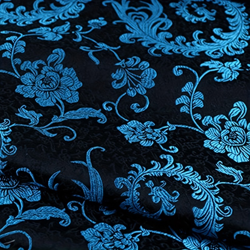 Home Decor Fabric - 3D Blue Phoenix Tail Brocade Fabric