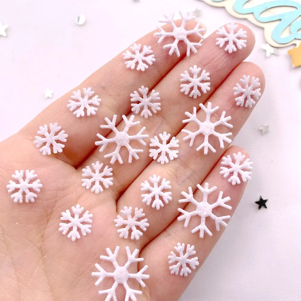 Home Decor Fabric - 10mm 16mm Fabric White Christmas Snowflower
