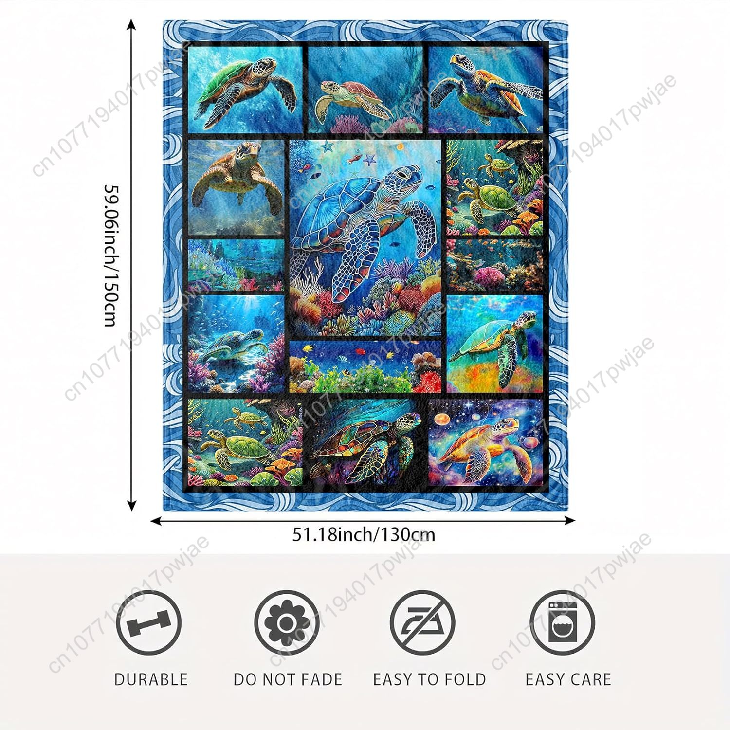 Sea Turtle Flannel Throw Blank - Home Decor Sofa review and price