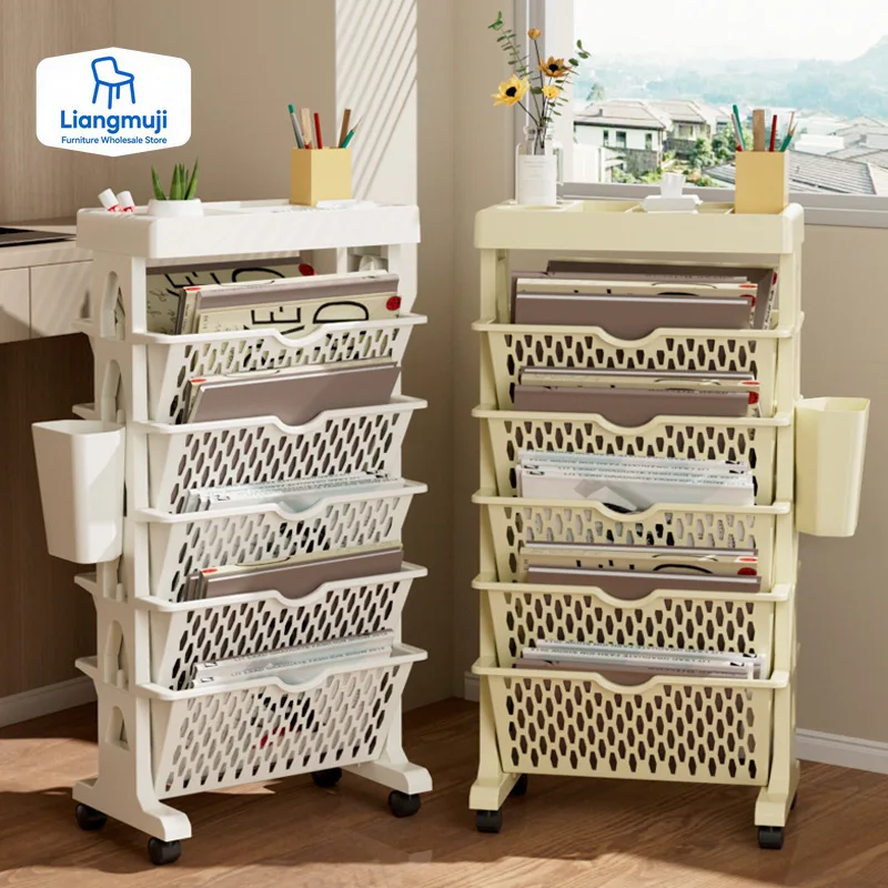 5 Tier Movable Book Shelf On W - Home Decor On Wheels review and price