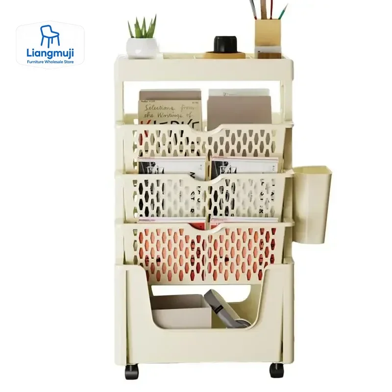5 Tier Movable Book Shelf On W - Home Decor On Wheels review and price