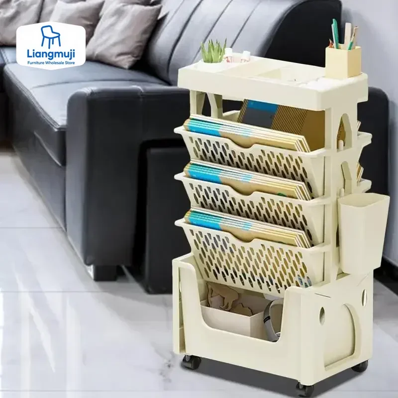 5 Tier Movable Book Shelf On W - Home Decor On Wheels review and price