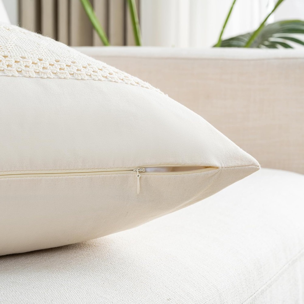 Boho Cream Lumbar Pillow Cover - Home Decor Sofa review and price