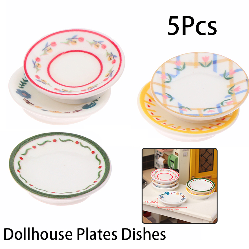 5Pcs 1/12 Dollhouse Mini Plate - Home Decor Kolkata review and price