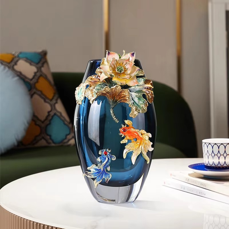 High‑Grade Cloisonne Vase With - Home Decor Handicraft review and price