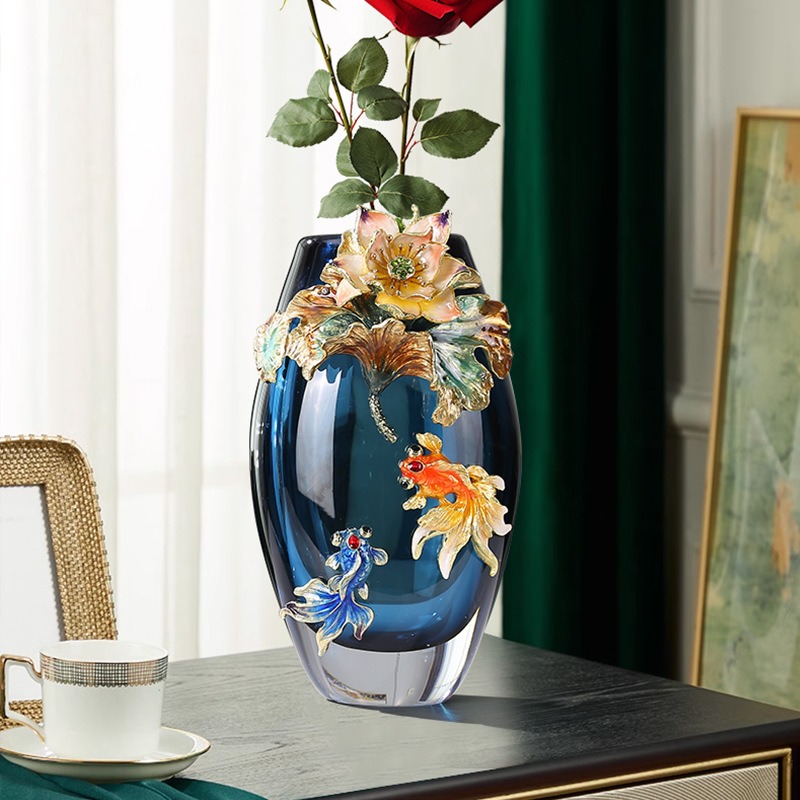 High‑Grade Cloisonne Vase With - Home Decor Handicraft review and price
