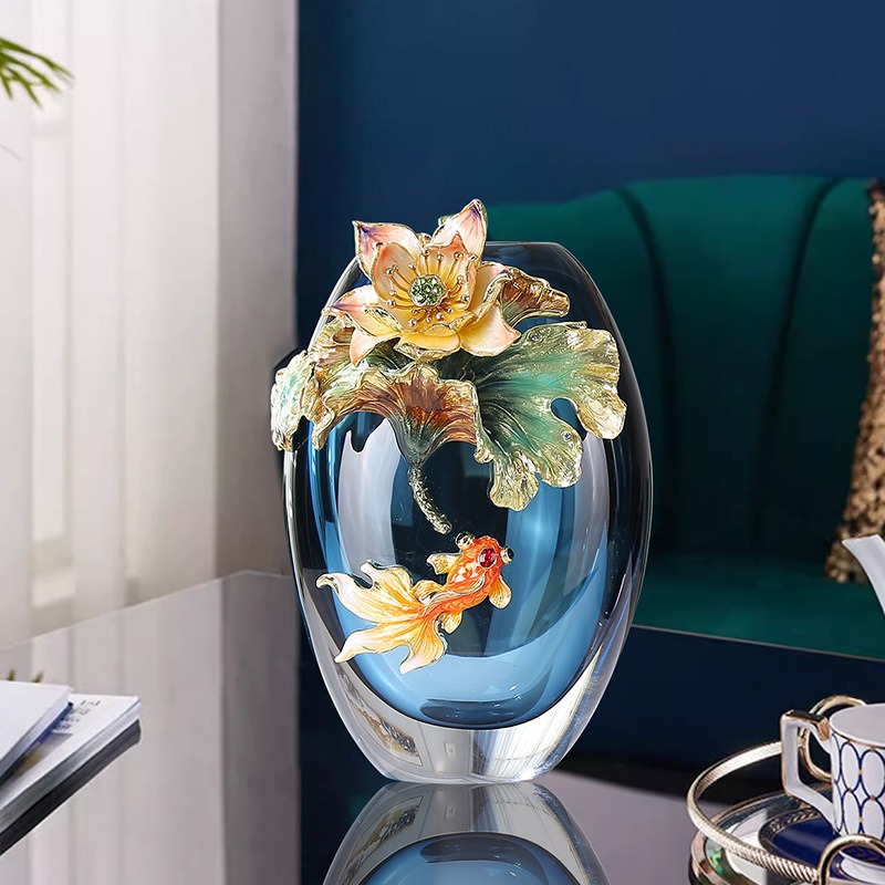 High‑Grade Cloisonne Vase With - Home Decor Handicraft review and price