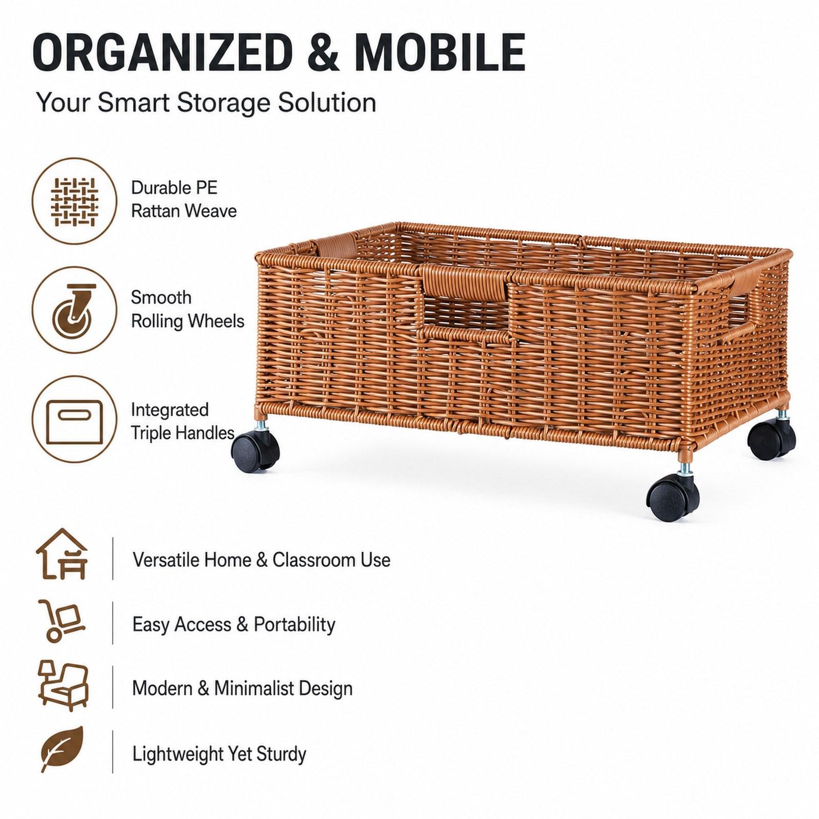 Bathroom Storage Basket with W - Home Decor On Wheels review and price