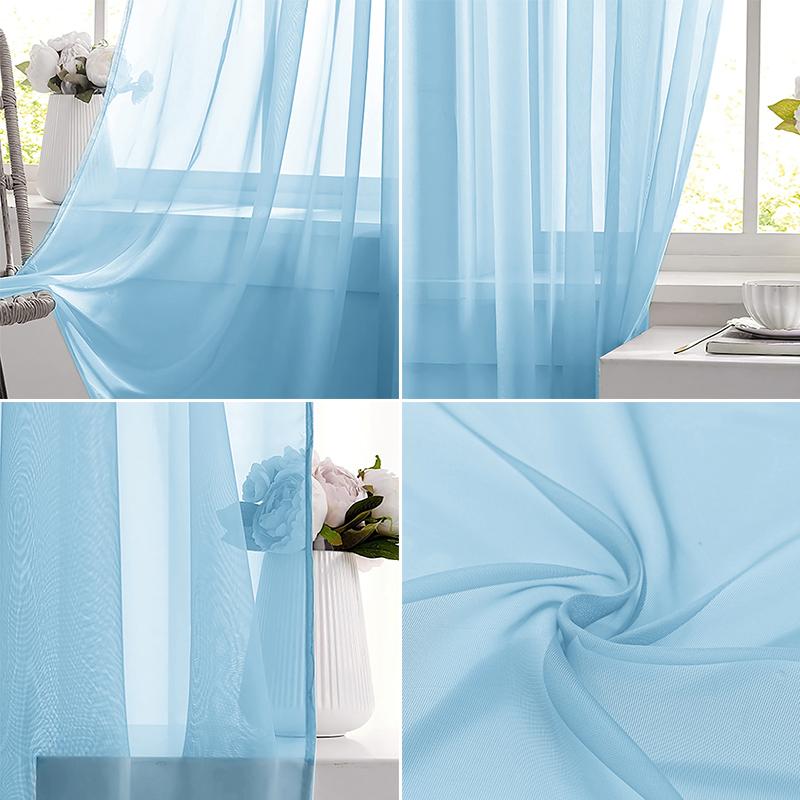 Light Blue Solid Sheer Voile W - Home Decor Wall Panels review and price