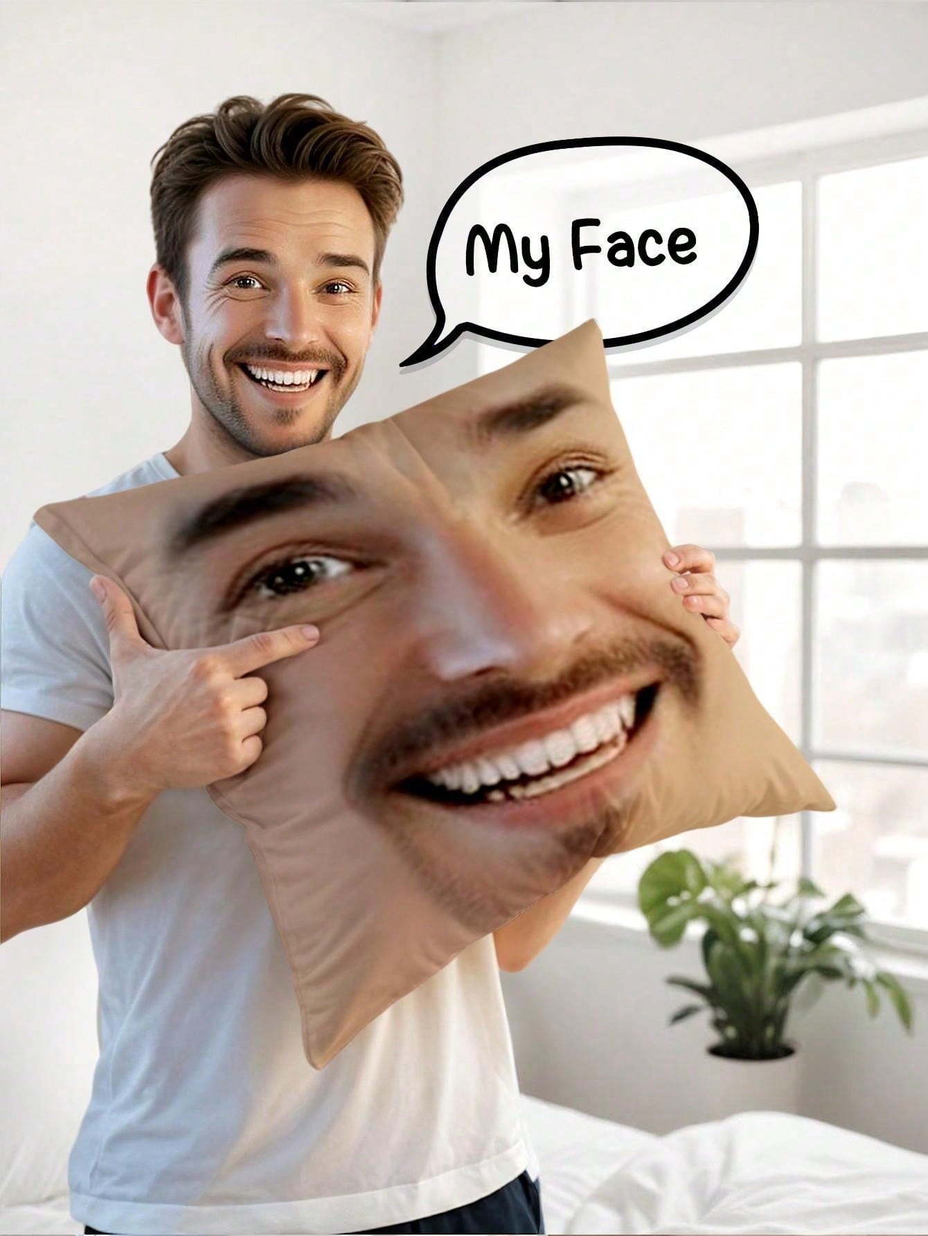 1pc Custom Face Square Pillow  - Home Decor Sofa review and price
