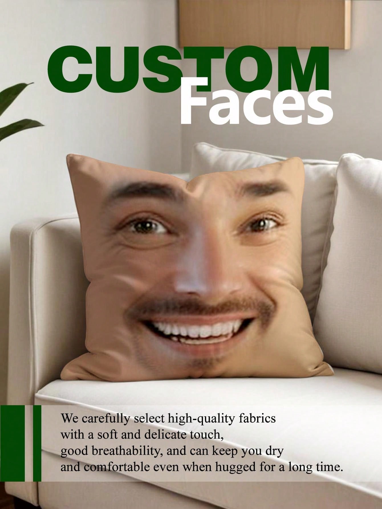 1pc Custom Face Square Pillow  - Home Decor Sofa review and price
