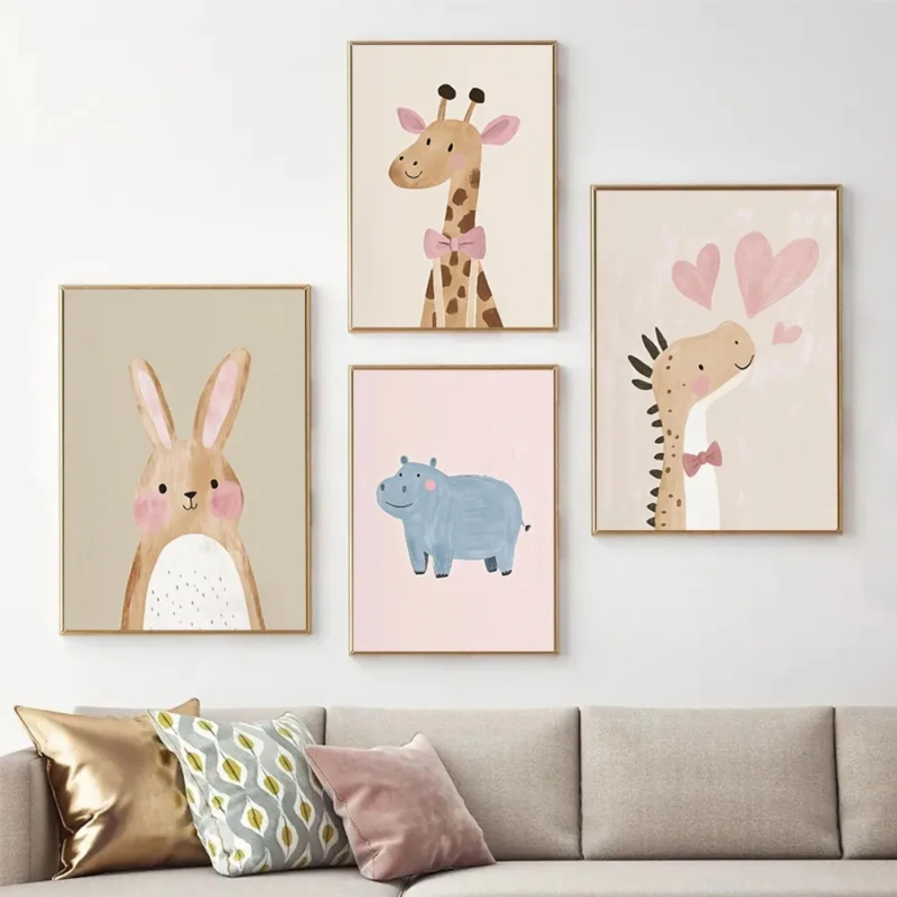 Nordic Pink Cute Cartoon Anima - Home Decor Japandi review and price