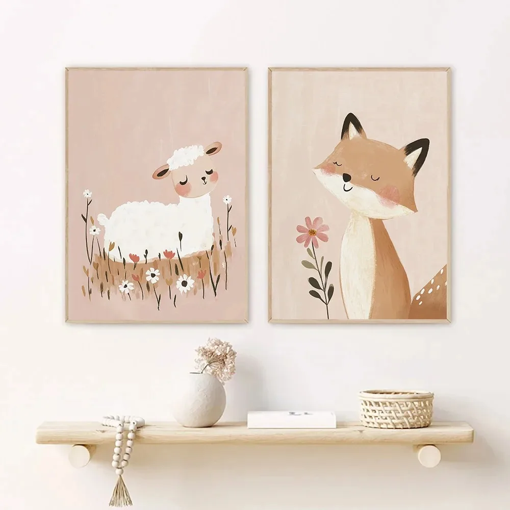 Nordic Pink Cute Cartoon Anima - Home Decor Japandi review and price
