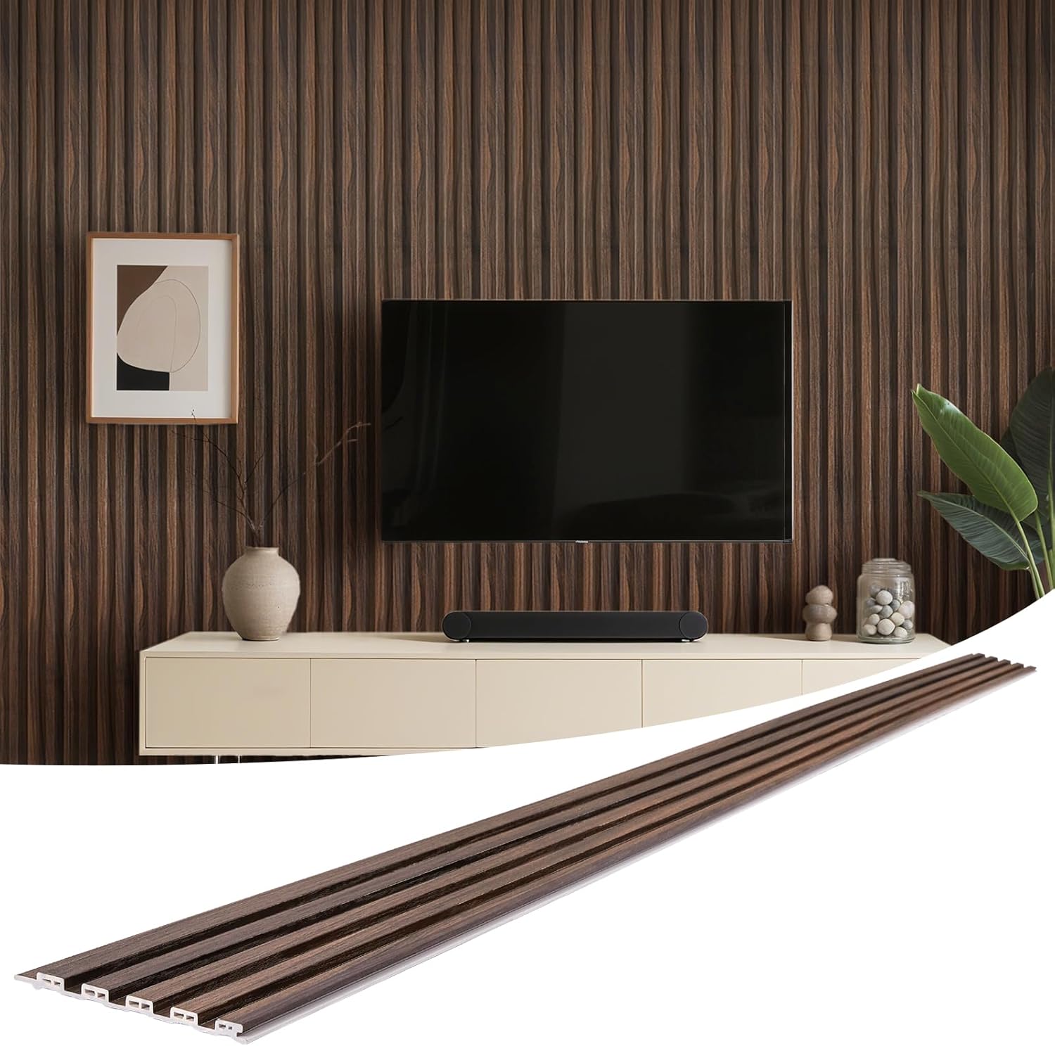 WPC Slat Wall Panels 8 Pack 96 - Home Decor Wall Panels review and price