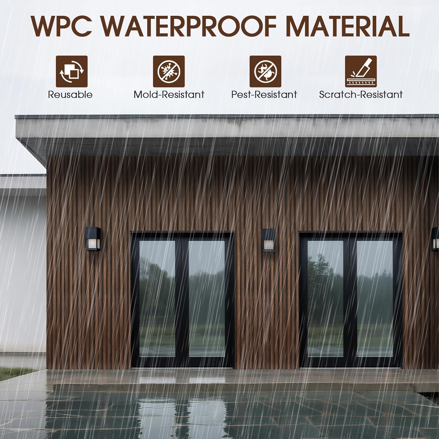 WPC Slat Wall Panels 8 Pack 96 - Home Decor Wall Panels review and price