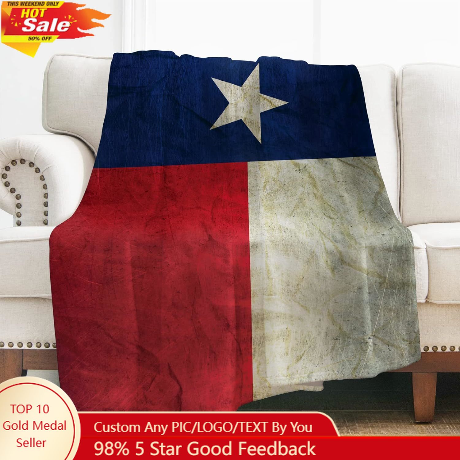 Levens Texas Flag Throw Blanke - Home Decor Sofa review and price