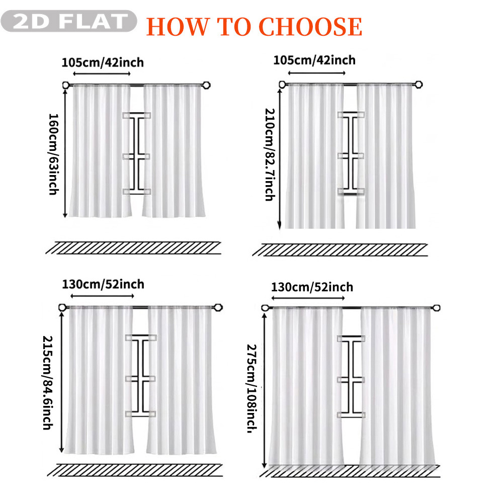 Custom 2D Flat 2pcs Sheer Curt - Home Decor Fabric review and price