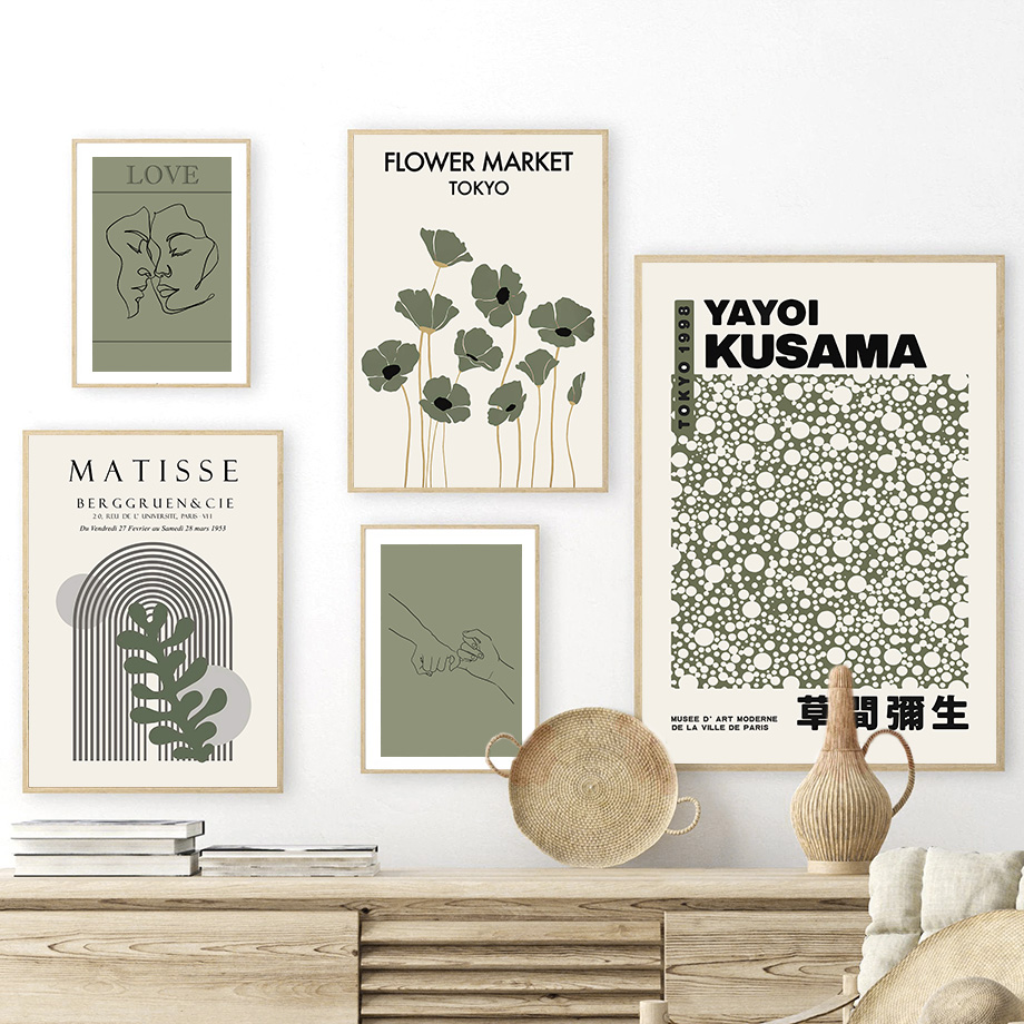 Sage Green Yayoi Kusama Matiss - Home Decor Japandi review and price