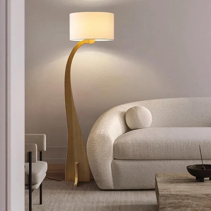 Modern Wooden Floor Lamp Home  - Home Decor Fabric review and price
