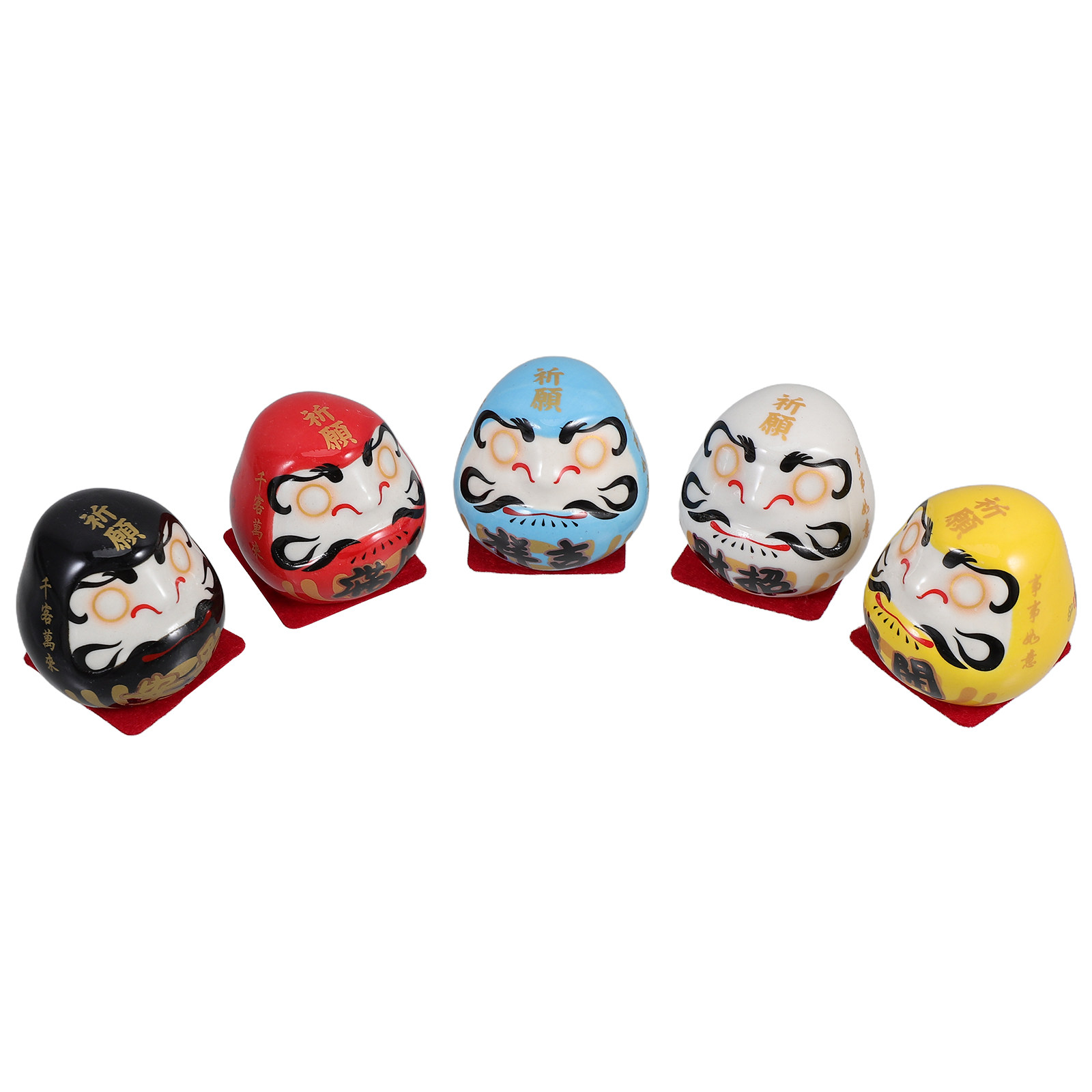 5Pcs Ceramic Dharma Statue Jap - Home Decor Japanese review and price