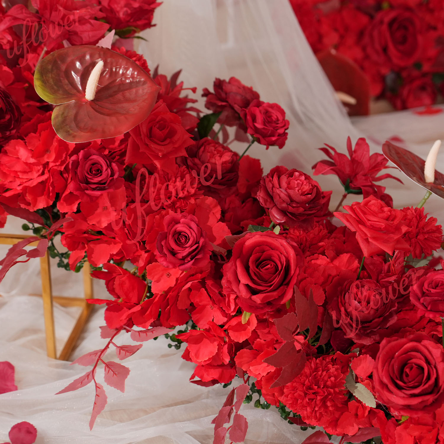 Uflower Red Flower Row Wedding - Home Decor Event review and price