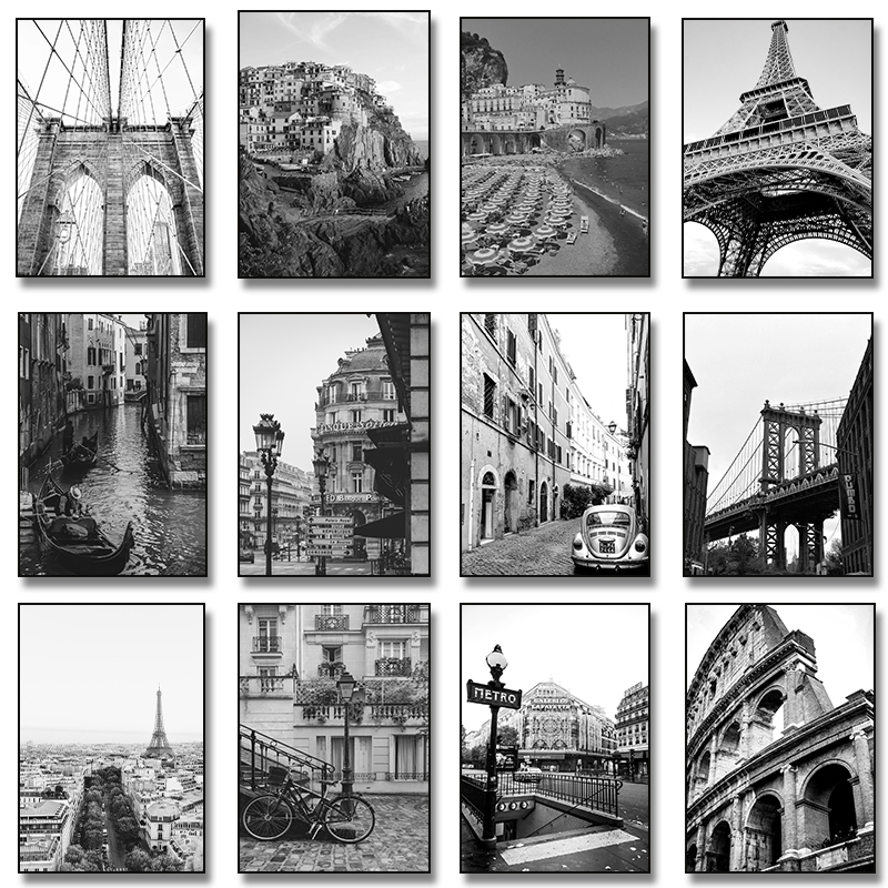 (No frame)Black White City New - Home Decor London review and price