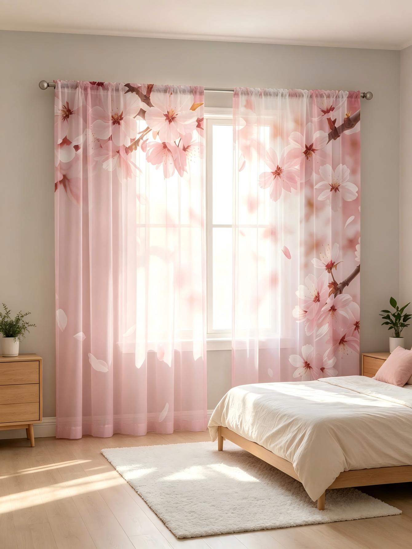 2PCS Digital Print Sheer Curta - Home Decor Wall Panels review and price