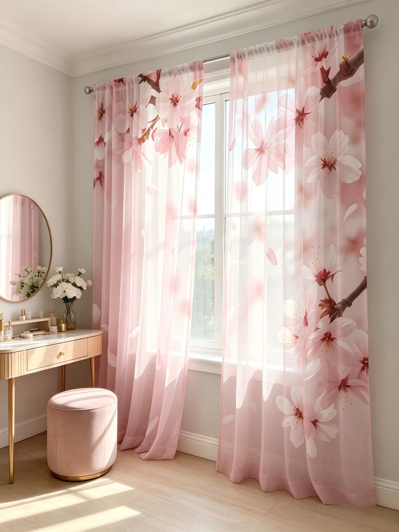 2PCS Digital Print Sheer Curta - Home Decor Wall Panels review and price