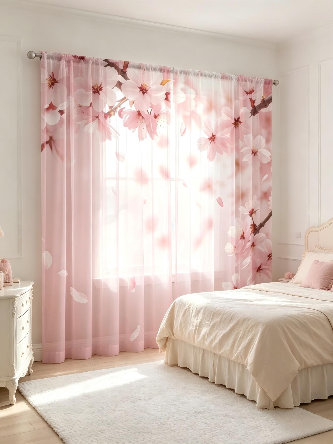 2PCS Digital Print Sheer Curta - Home Decor Wall Panels review and price