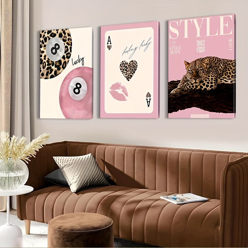 3pcs Leopard Cheetah Canvas Wa - Home Decor Brand review and price