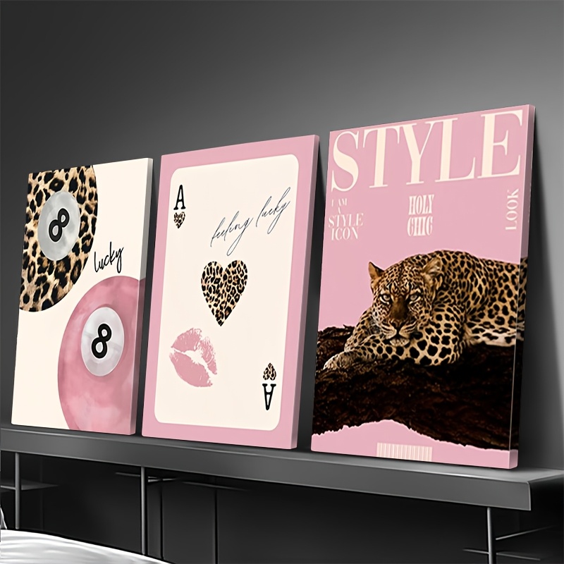 3pcs Leopard Cheetah Canvas Wa - Home Decor Brand review and price