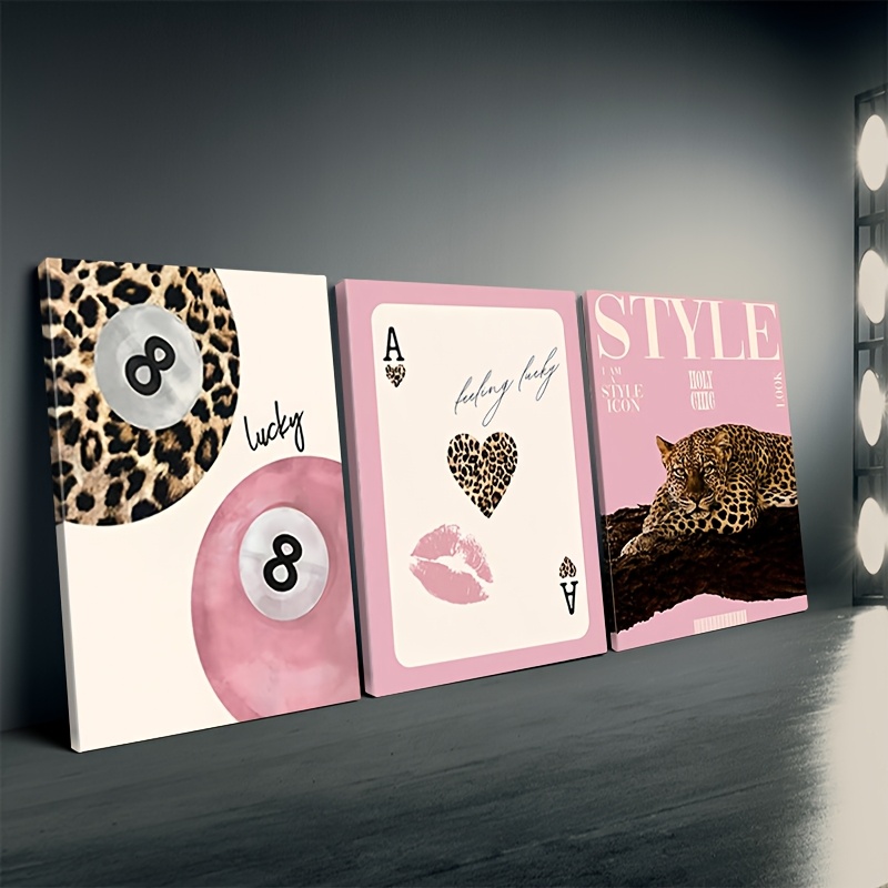3pcs Leopard Cheetah Canvas Wa - Home Decor Brand review and price