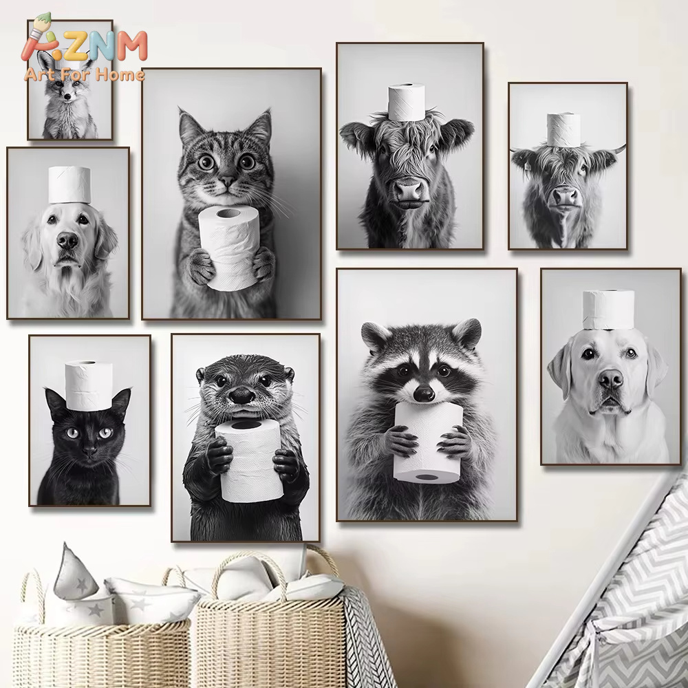1PC, Highland Cow Otter Cat Ra - Home Decor Scrap review and price