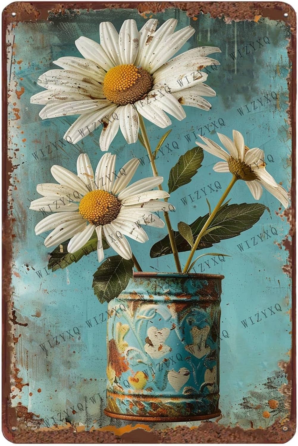 Metal Signs White Daisy Flower - Home Decor Kolkata review and price