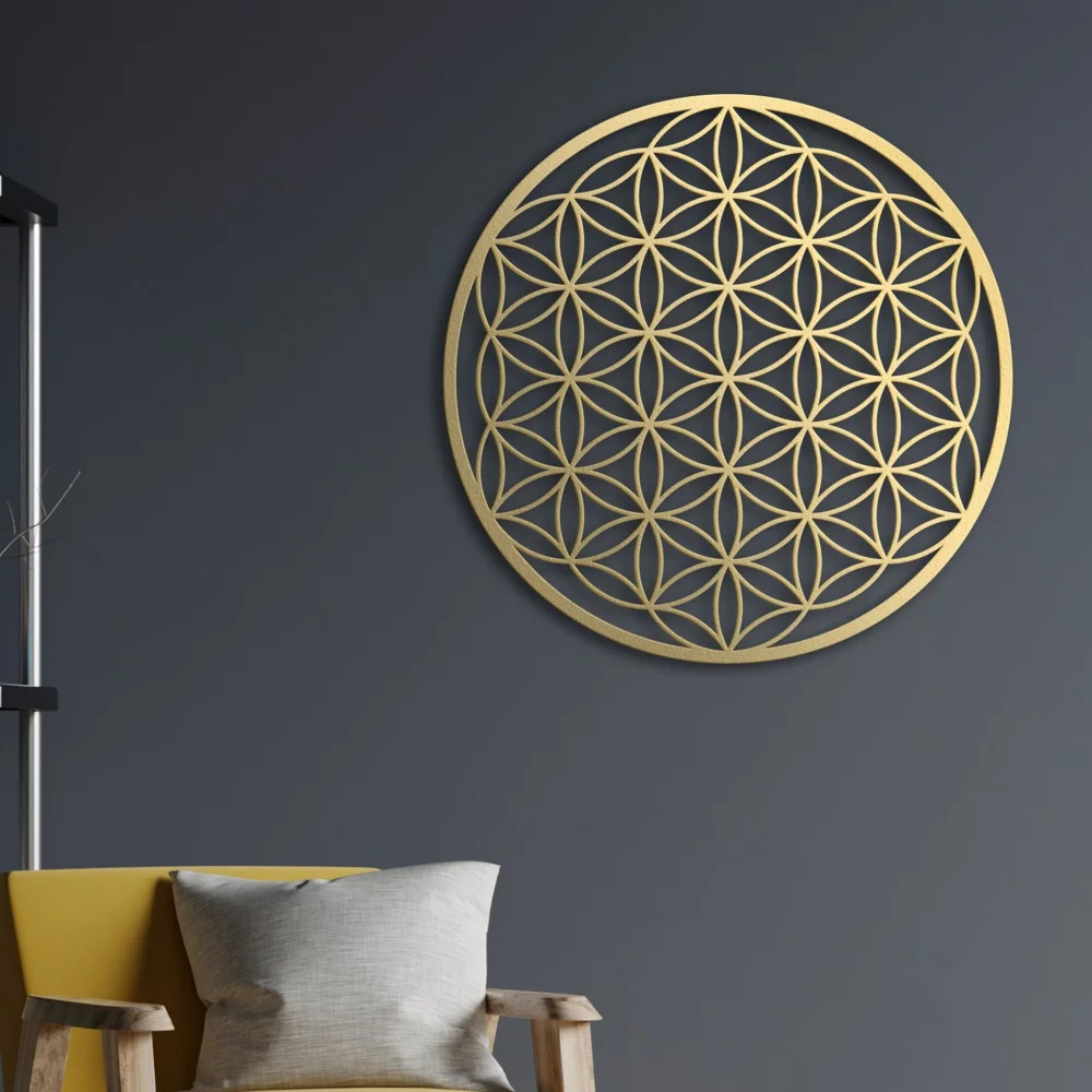 Flower of Life Metal Wall Art  - Home Decor Sofa review and price