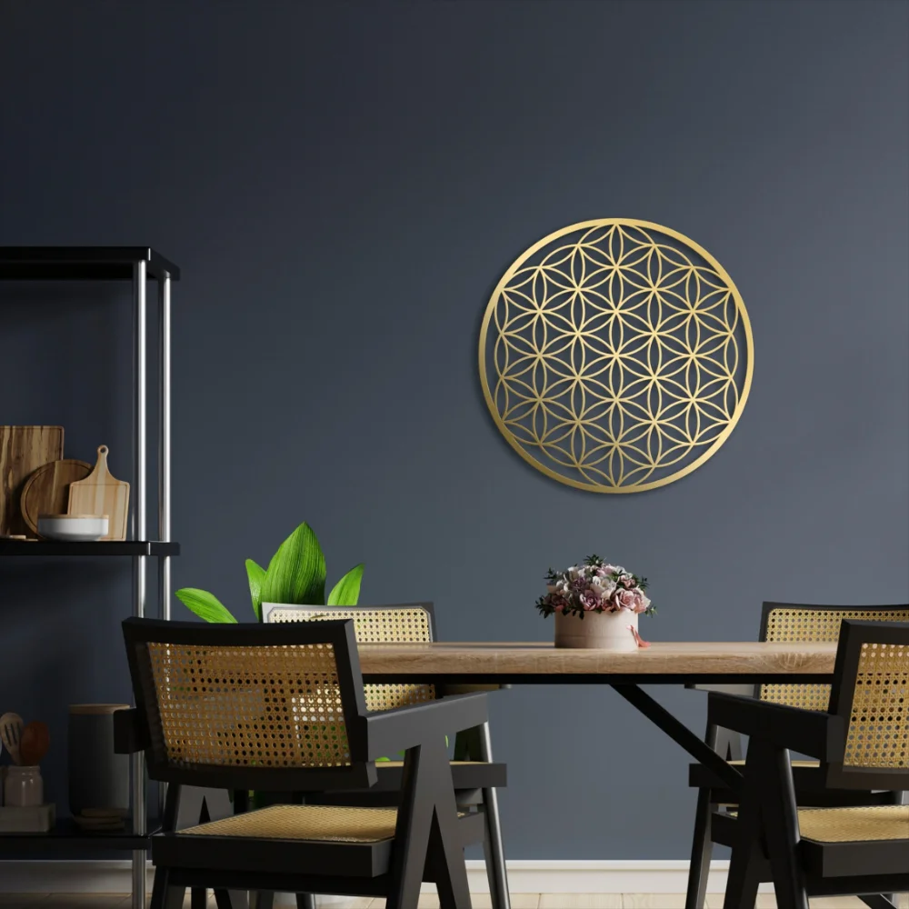 Flower of Life Metal Wall Art  - Home Decor Sofa review and price