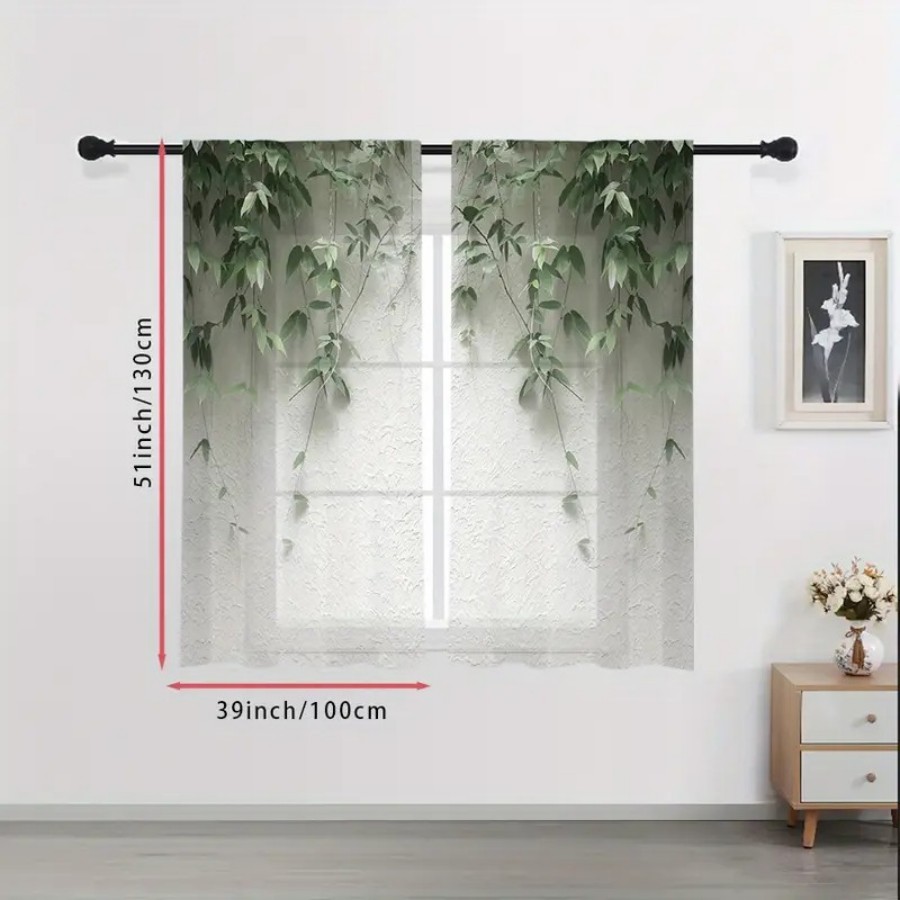 2PCS Digital Print Sheer Curta - Home Decor Wall Panels review and price