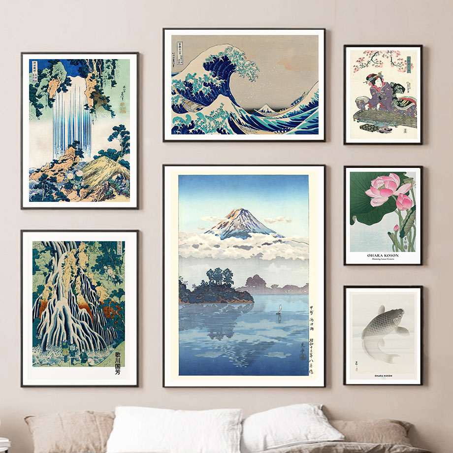 Hokusai Ohara Koson Japanese A - Home Decor Japandi review and price