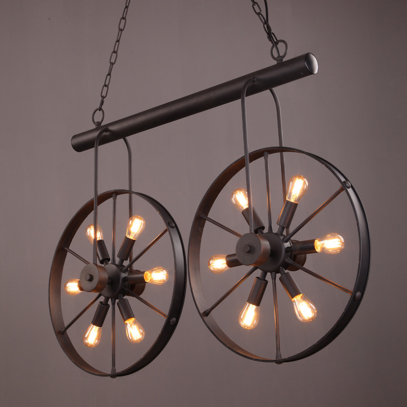 Retro Vintage Wheel chandelier - Home Decor On Wheels review and price