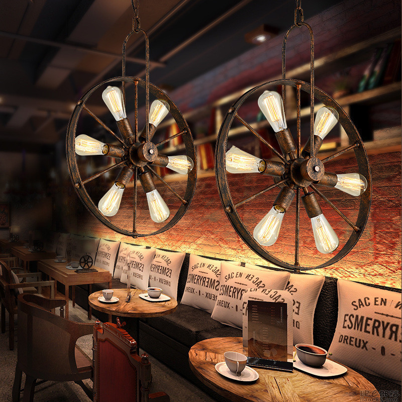 Retro Vintage Wheel chandelier - Home Decor On Wheels review and price