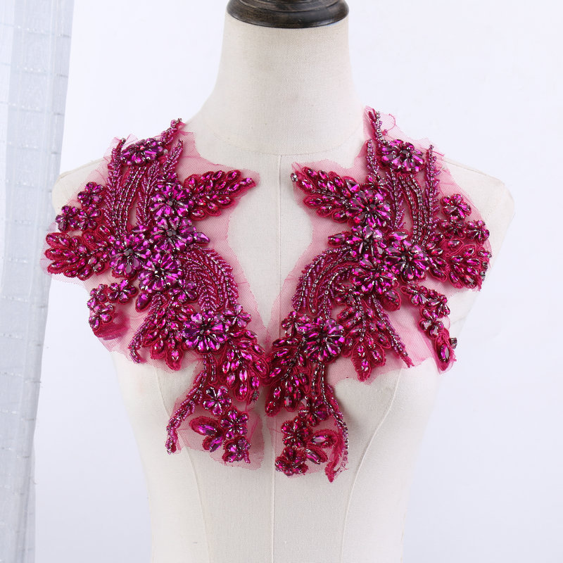 Beaded floral appliqués, hand- - Home Decor Fabric review and price