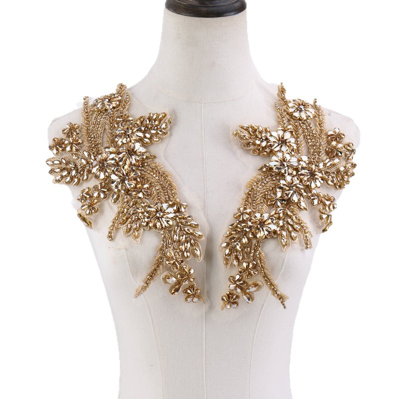 Beaded floral appliqués, hand- - Home Decor Fabric review and price