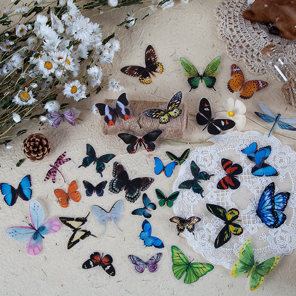 40Pcs/Bag Butterfly Stickers P - Home Decor Scrap review and price